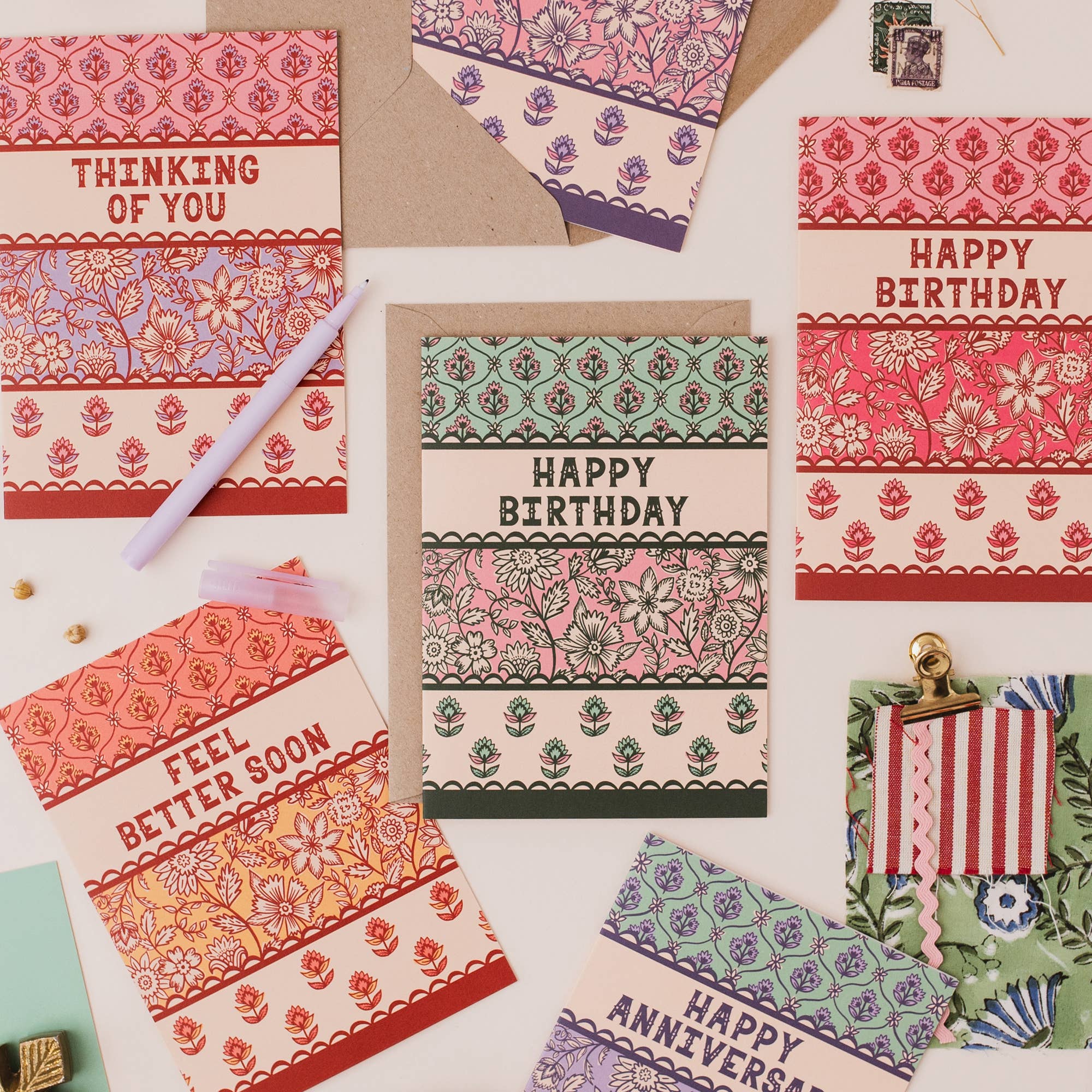 Thinking Of You Floral Greeting Card