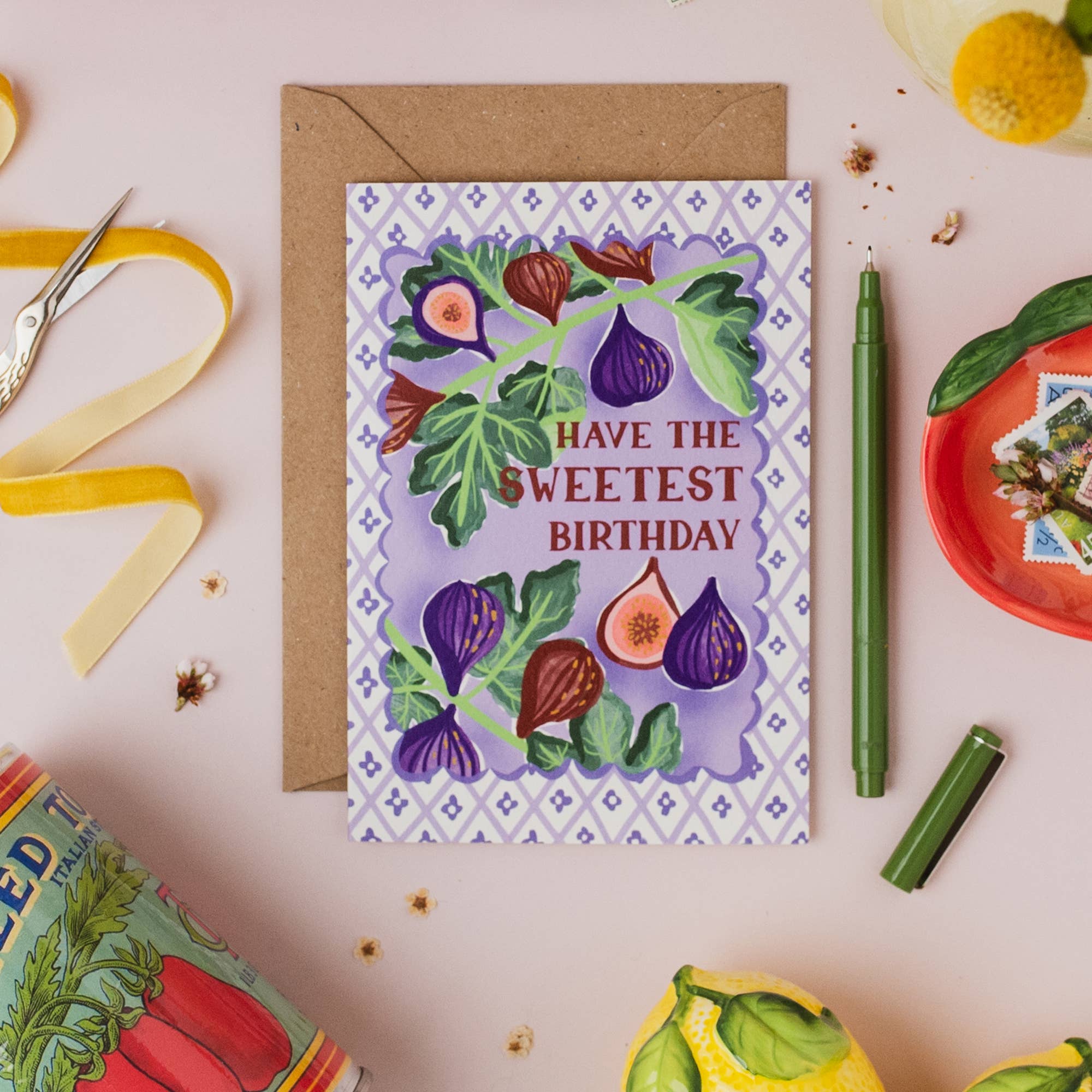 "Sweetest Birthday" Figs Greeting Card