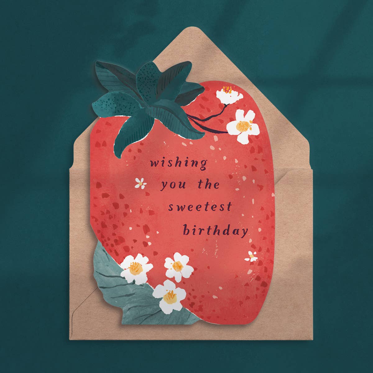 Strawberry Shaped Sweetest Birthday Card