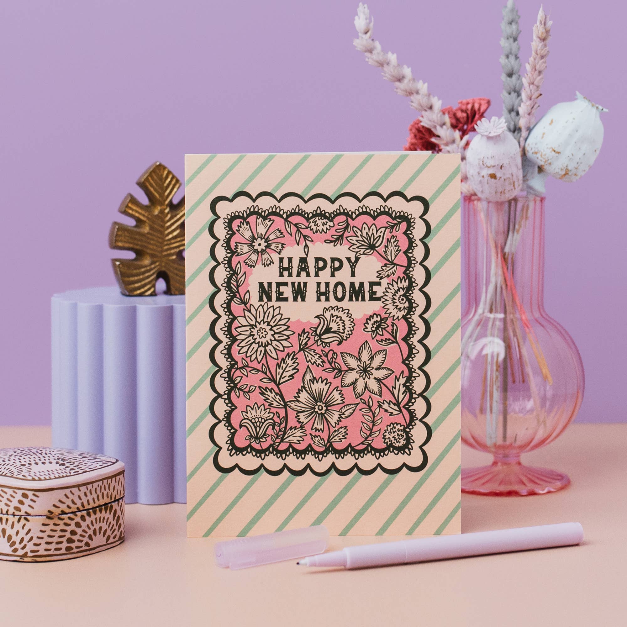 Happy New Home Floral Greeting Card