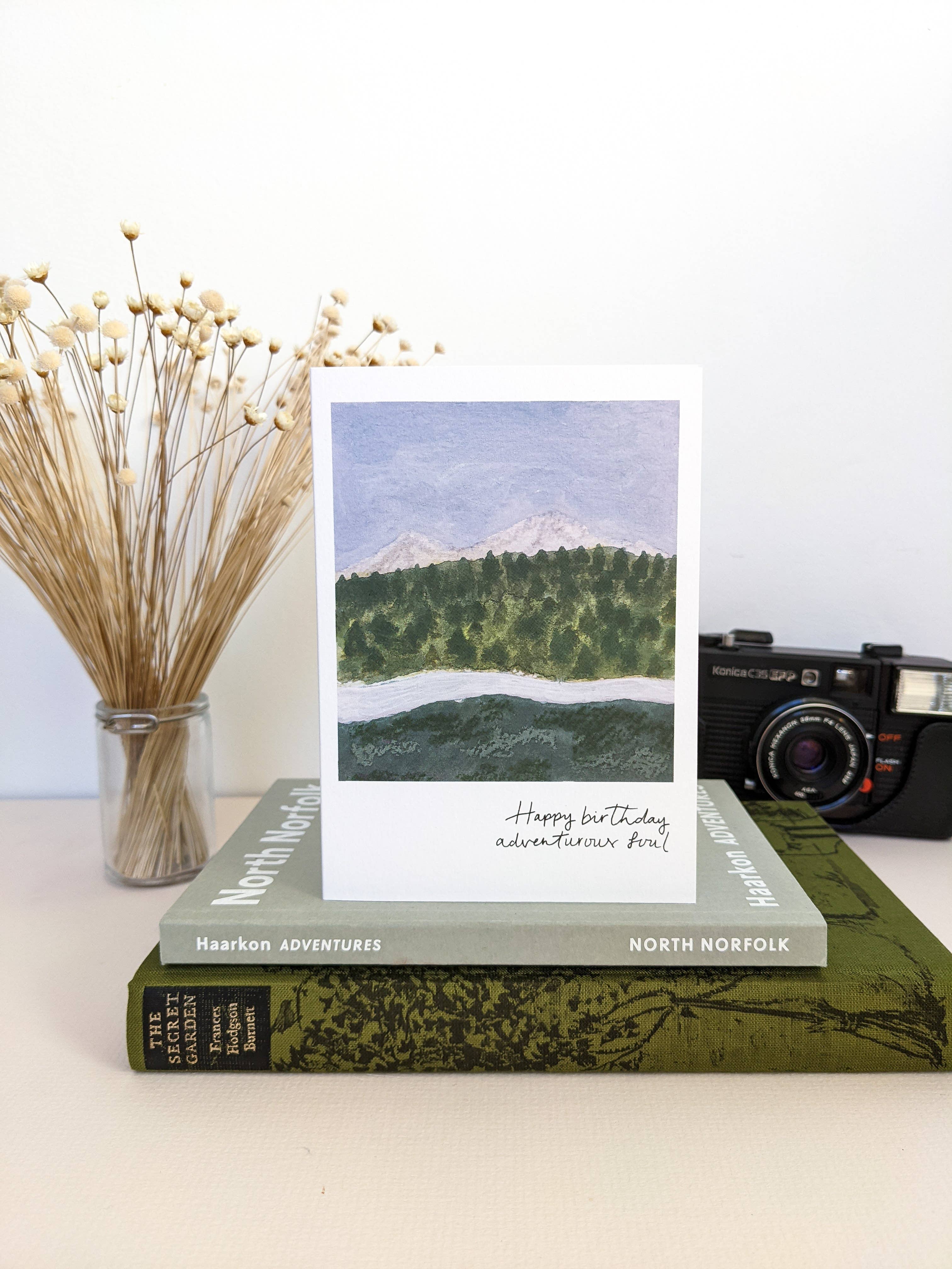 Adventurous Soul Mountains & Sea Wild Birthday Greeting Card
