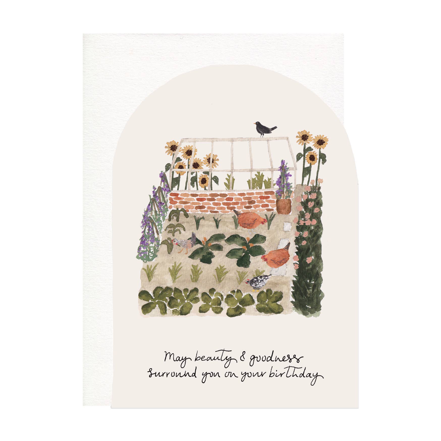 Beauty & Goodness Chicken Greenhouse Birthday Greeting Card