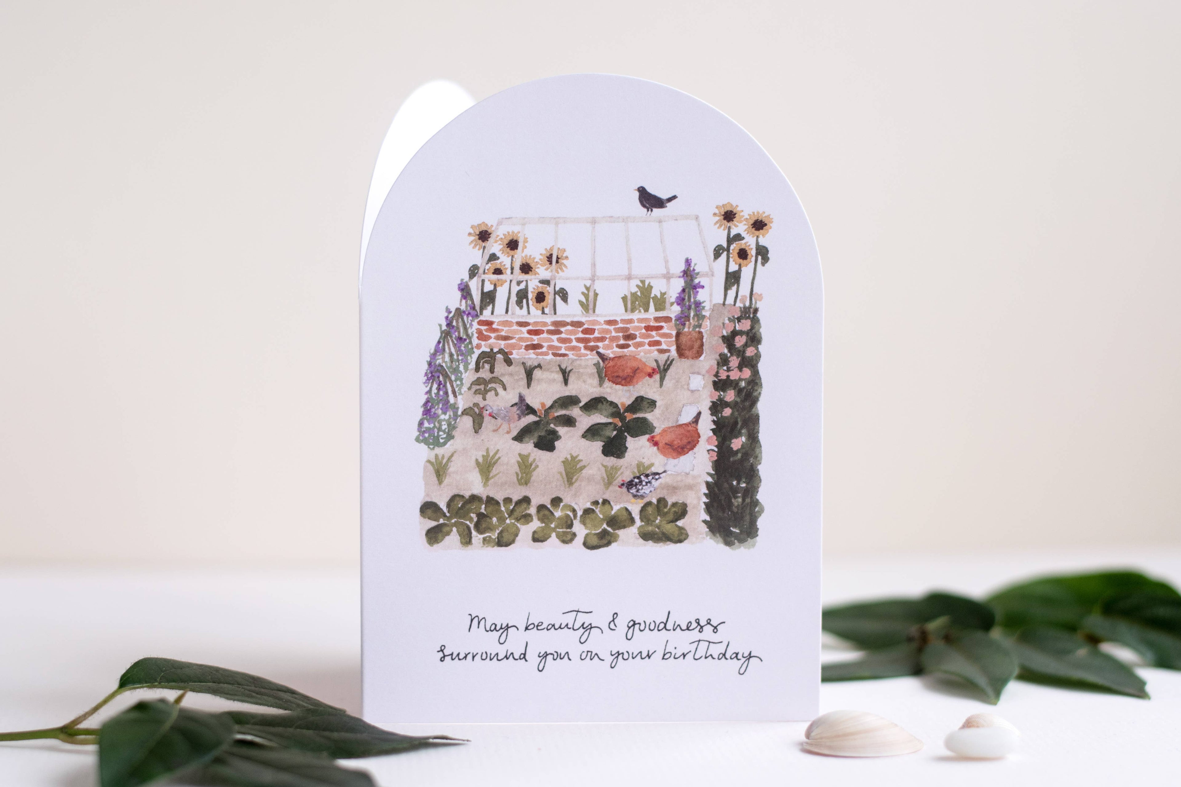 Beauty & Goodness Chicken Greenhouse Birthday Greeting Card