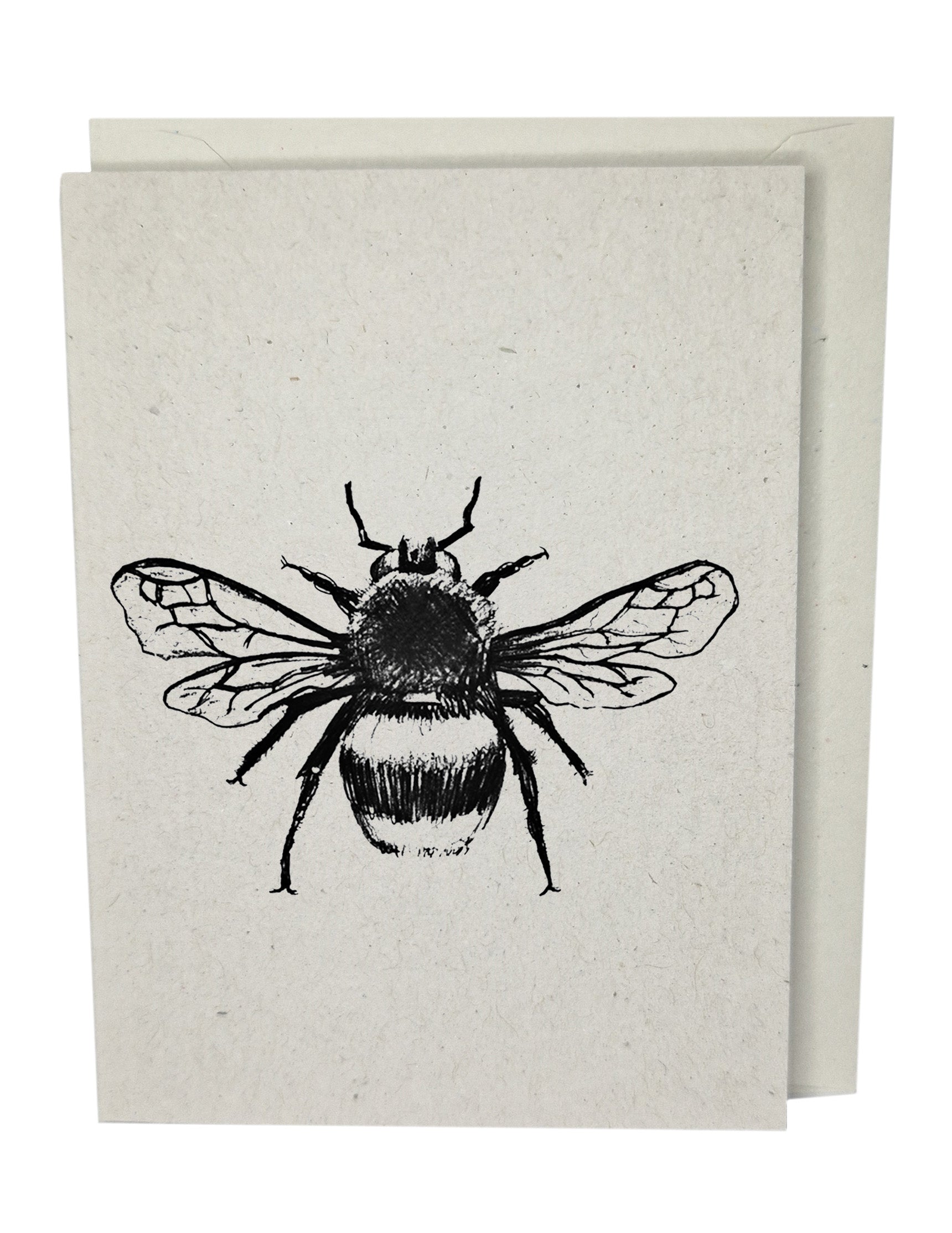 Bumblebee Recycled Paper Brown Blank Greeting Card