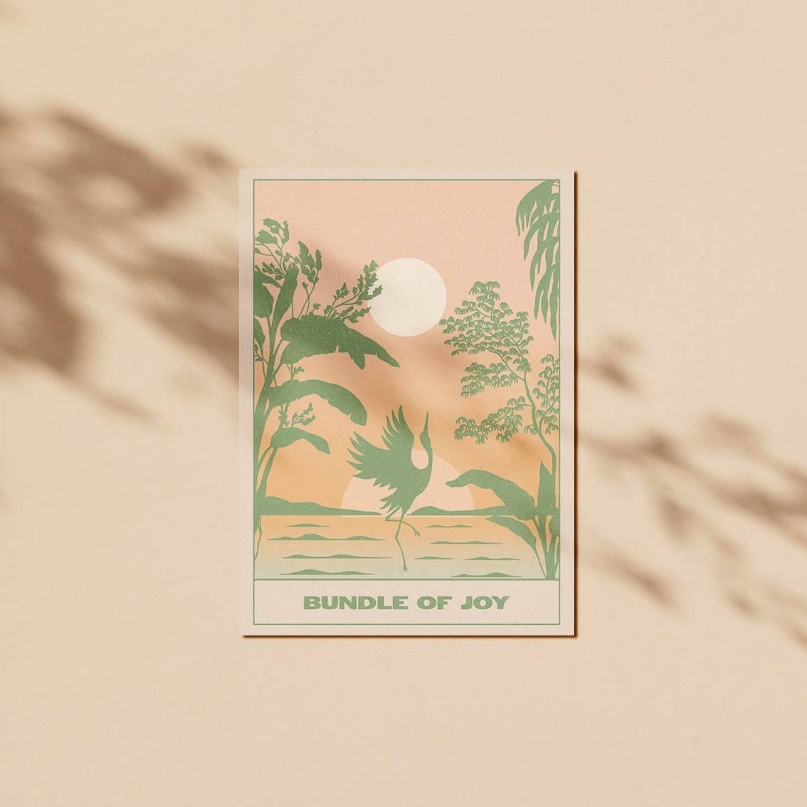 Bundle Of Joy Stork New Baby Greeting Card