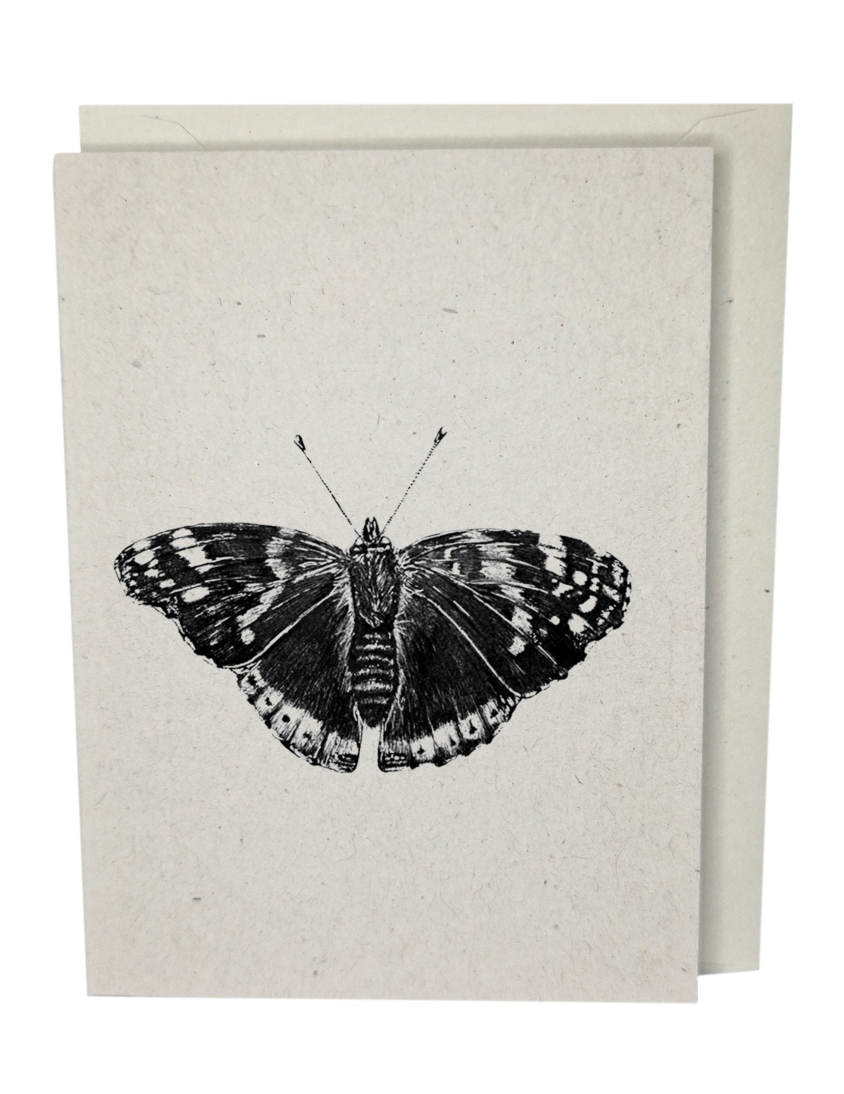 Butterfly Recycled Paper Brown Blank Greeting Card