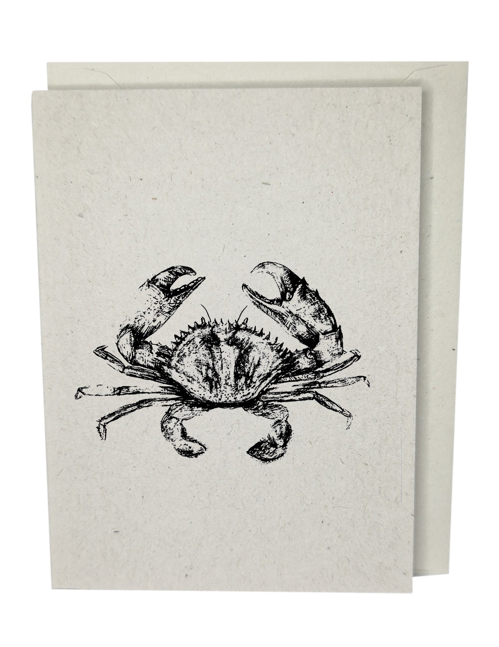 Crab Recycled Paper Brown Blank Greeting Card