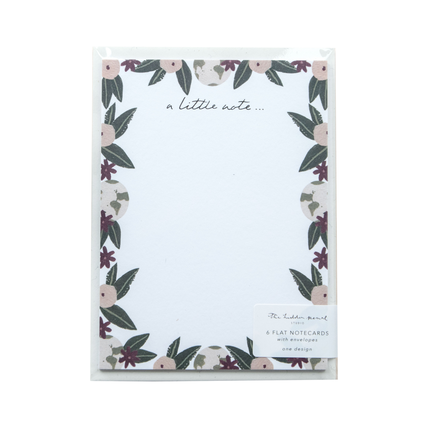 Floral Border A Little Note Notecards