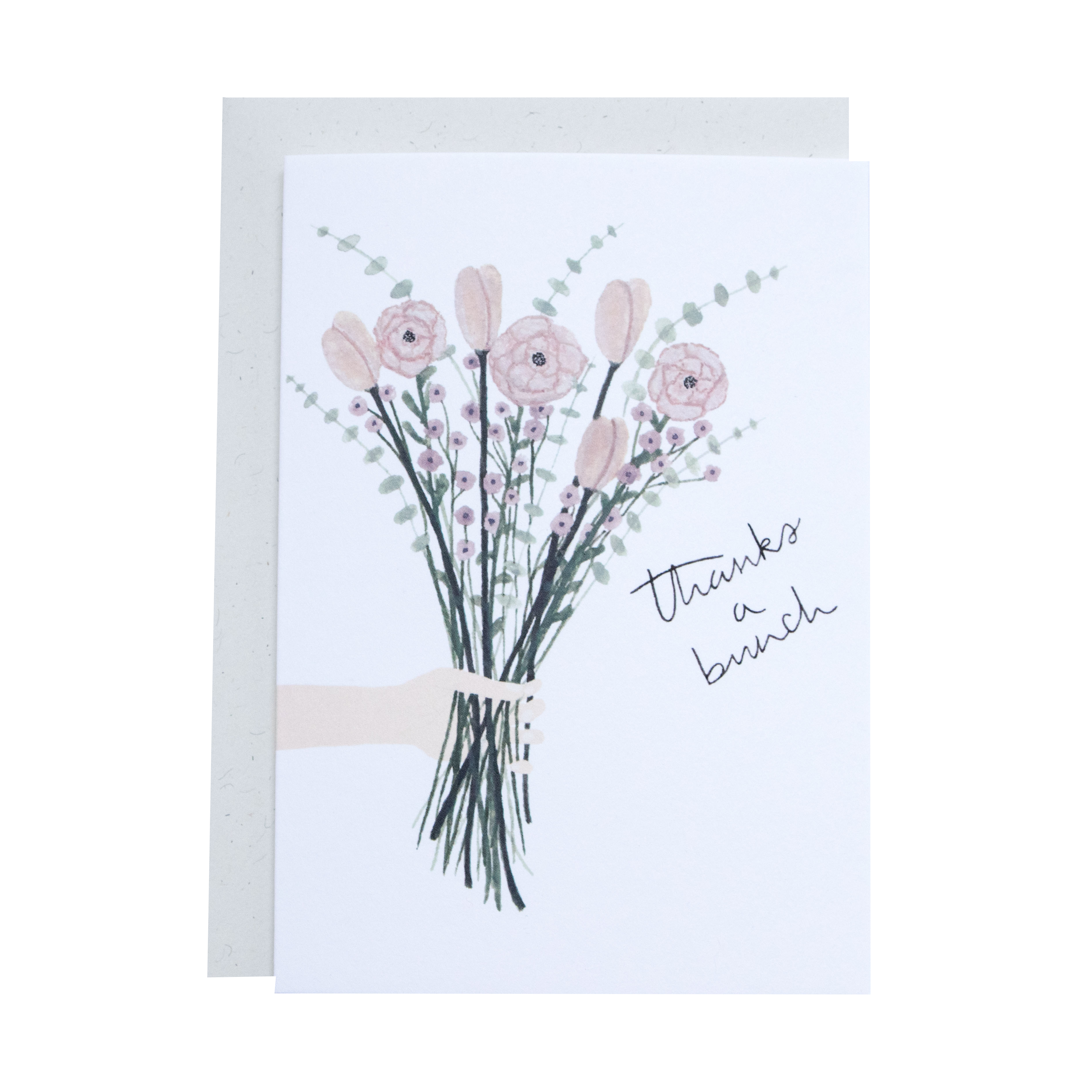 Flower Bouquet Thanks A Bunch Thank You Greeting Card