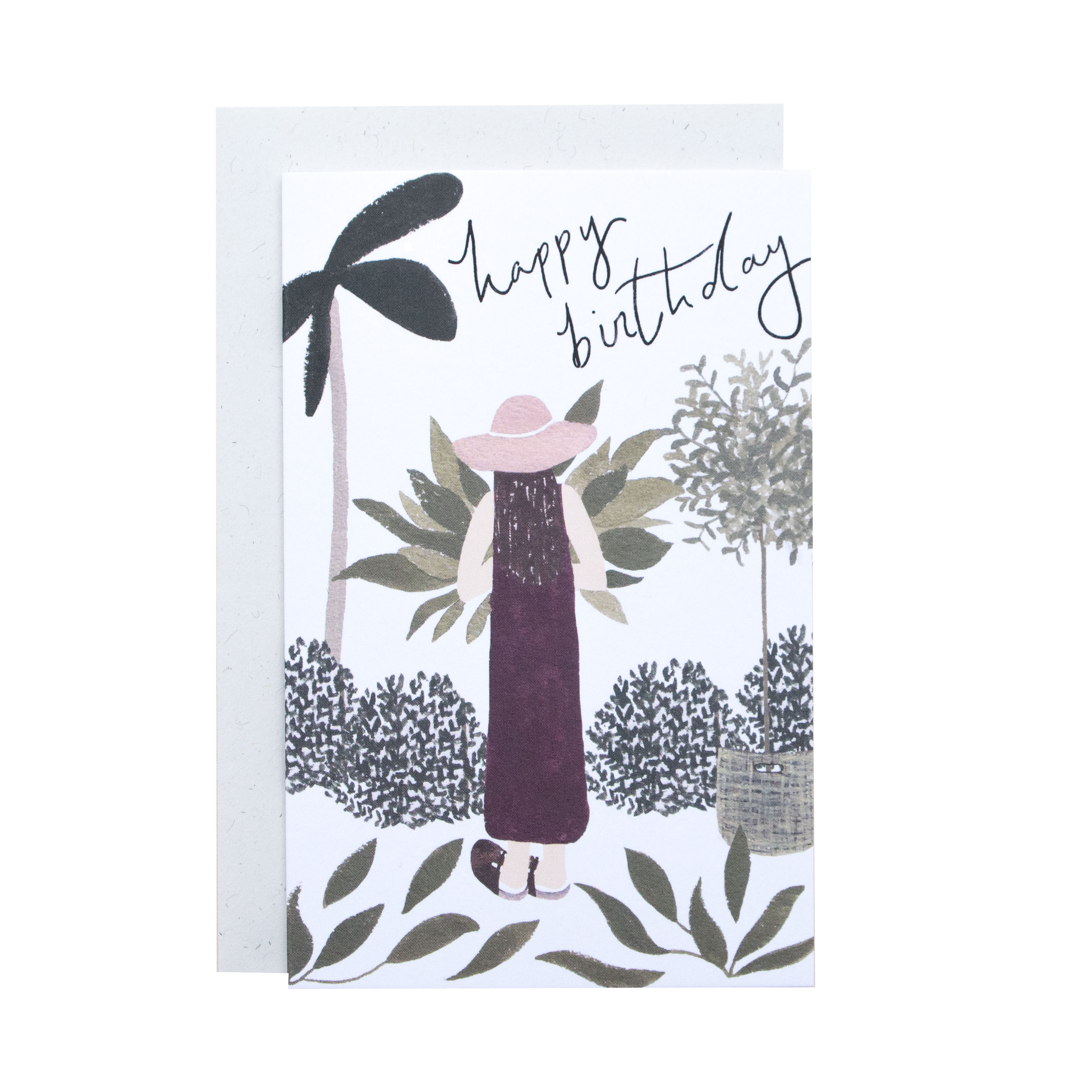 Girl Plants Birthday Greeting Card
