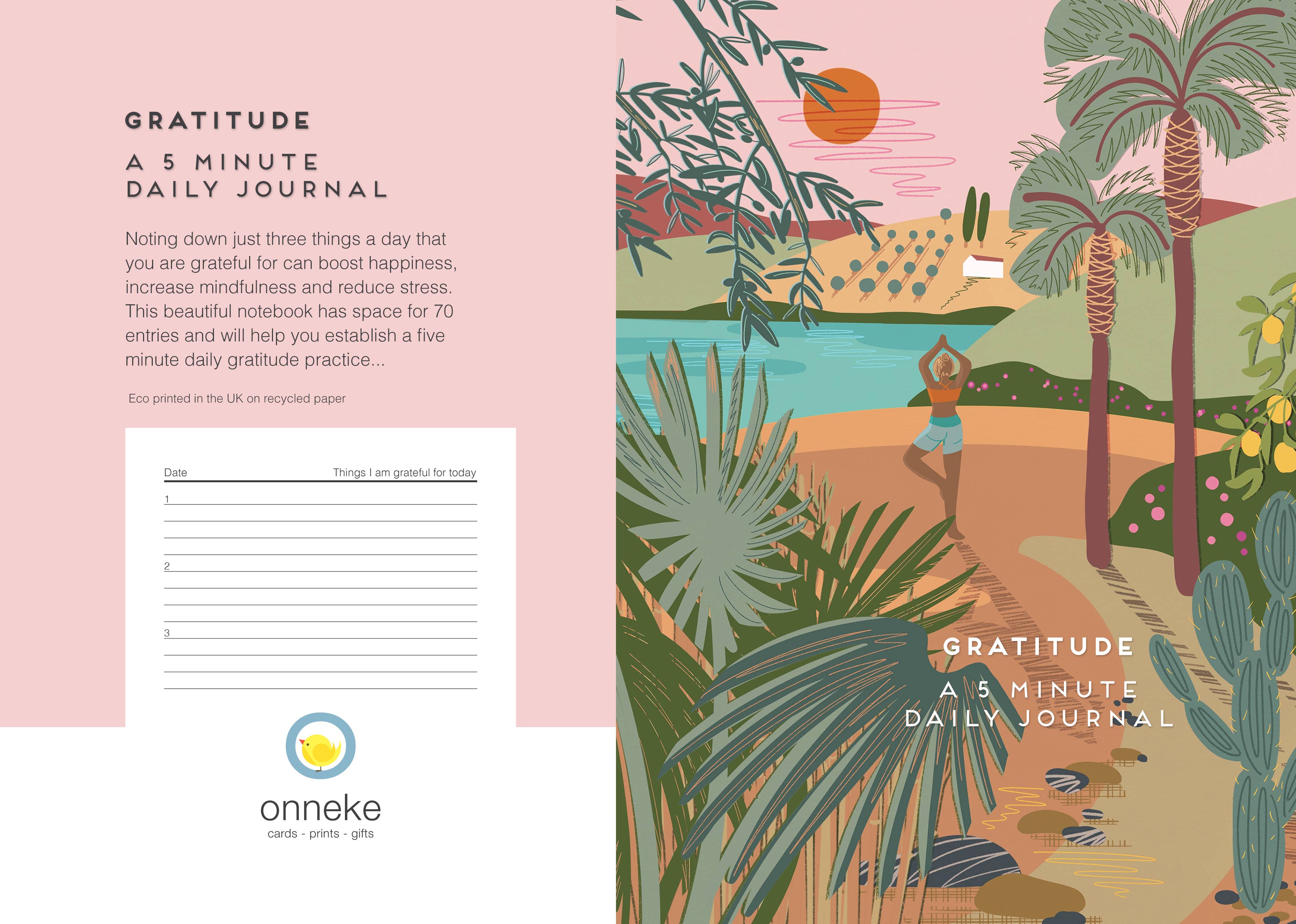 Gratitude 5 Minute Journal Yoga Girl Back