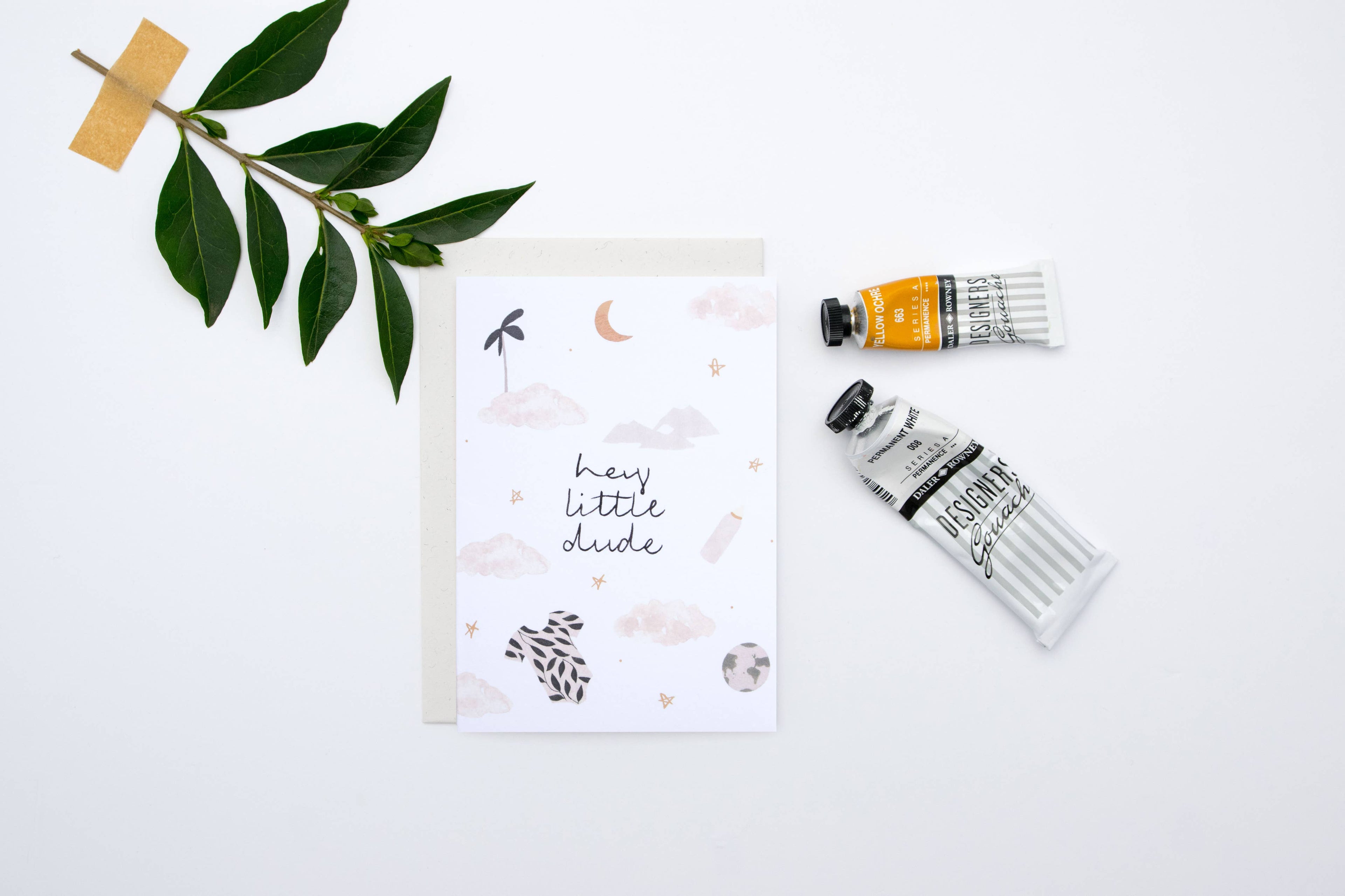 Hey Little Dude New Baby Boy Greeting Card