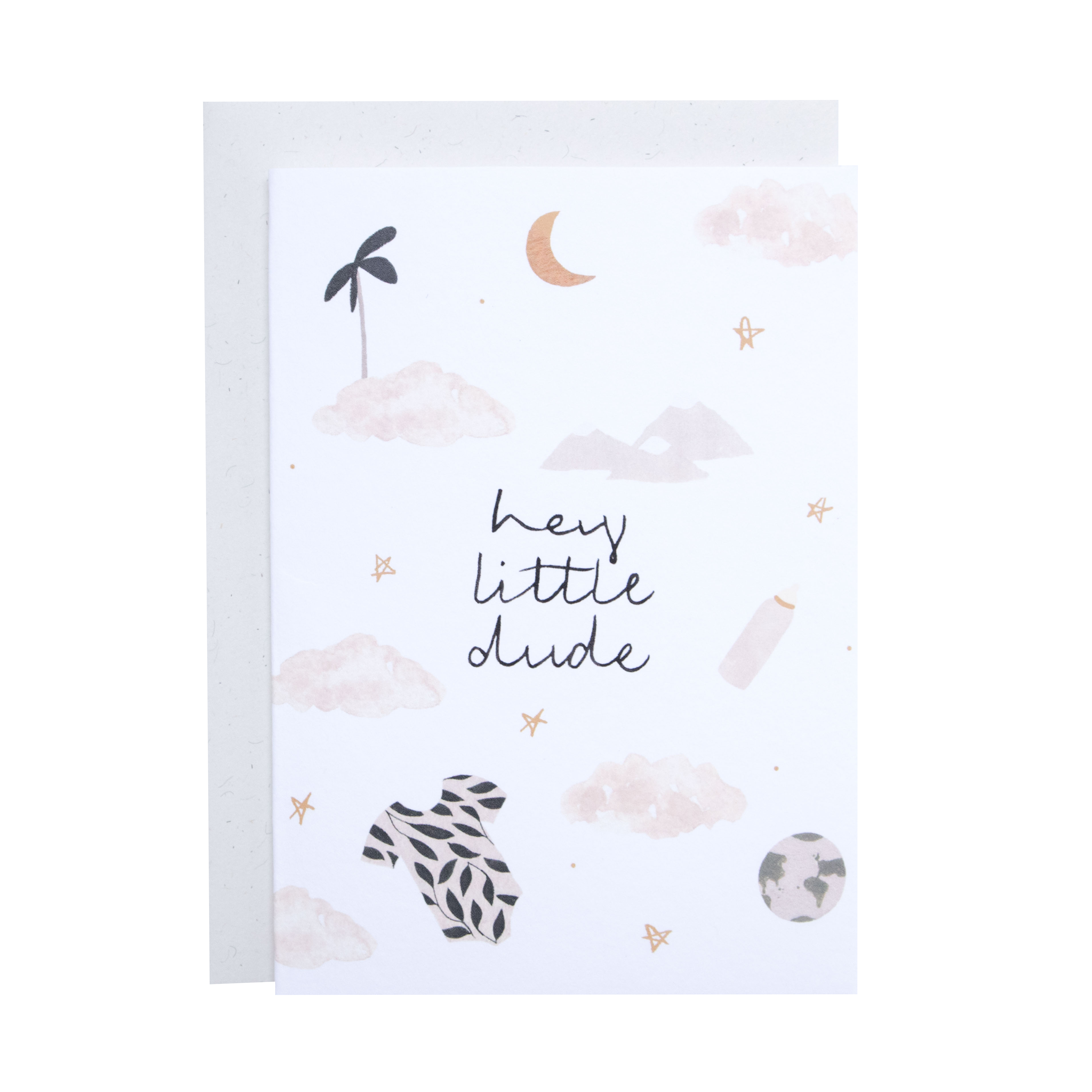 Hey Little Dude New Baby Boy Greeting Card