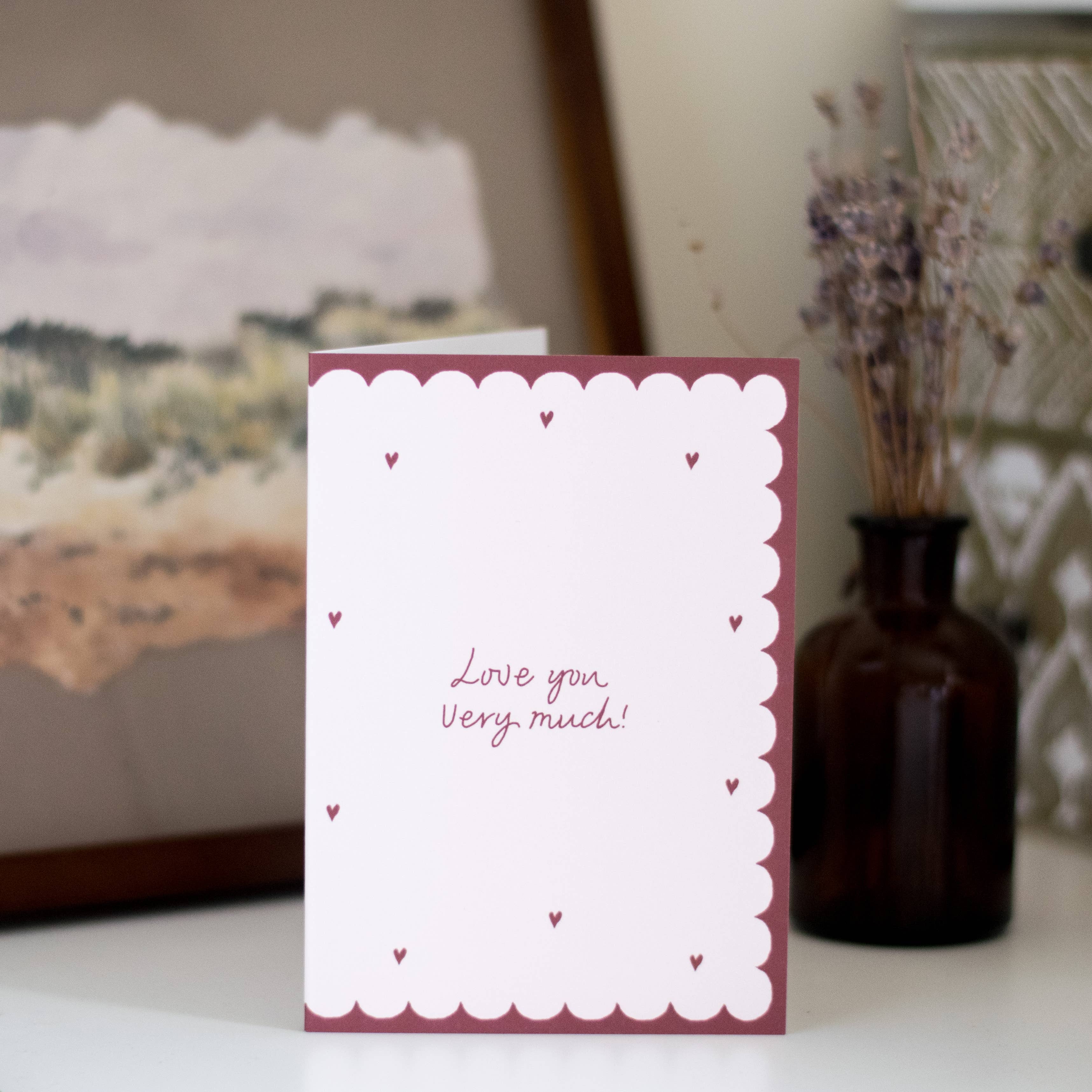 Love You Very Much Hearts Valentines Day Anniversary Greeting Cards