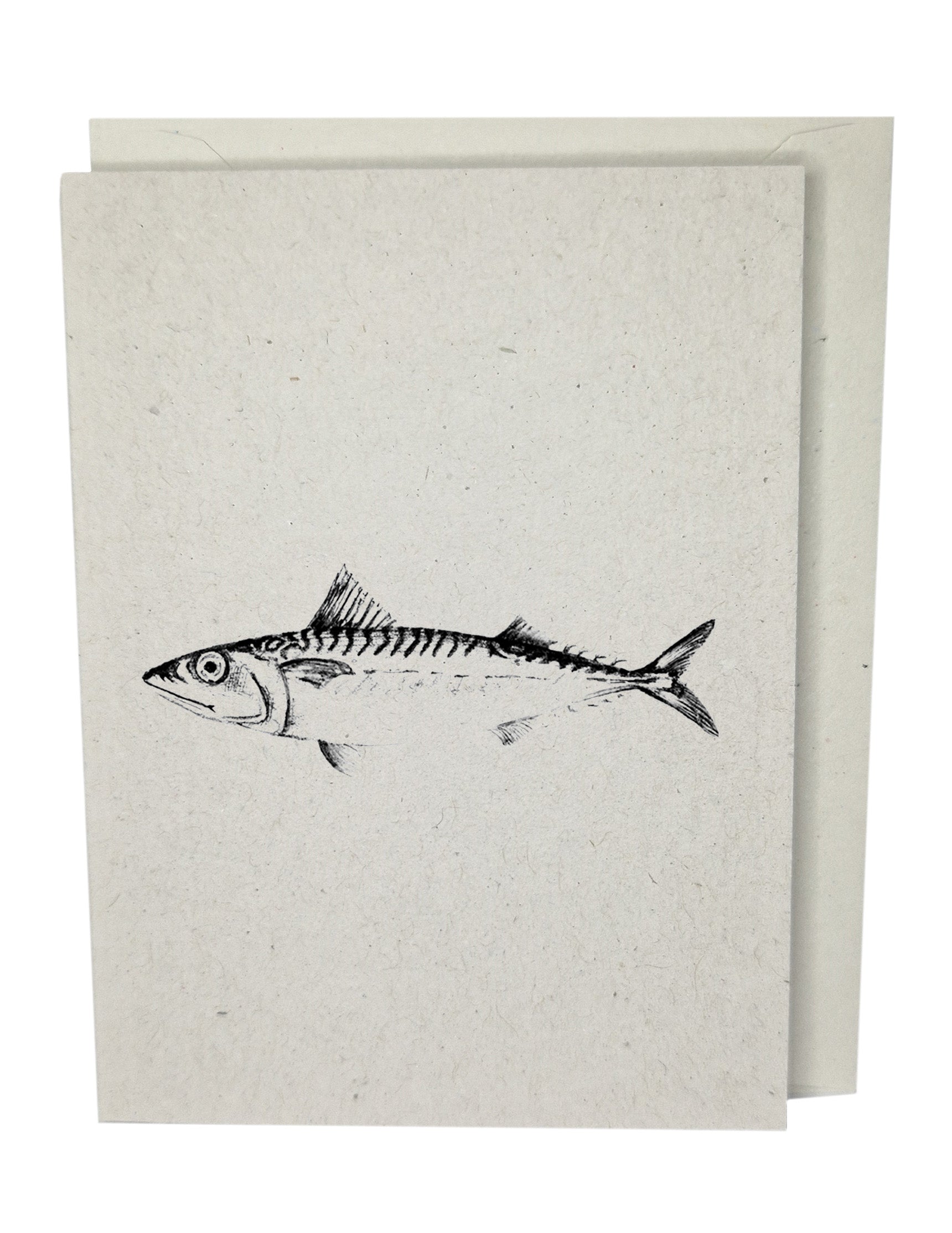 Mackerel Fish Recycled Paper Brown Blank Greeting Card