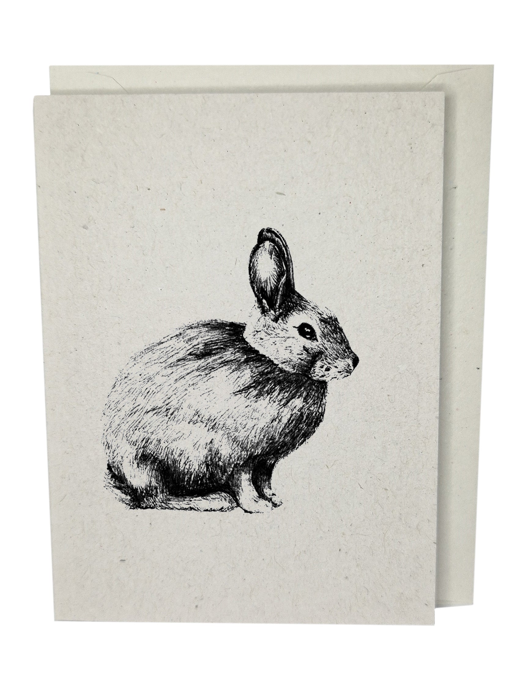 Rabbit Recycled Paper Brown Blank Greeting Card