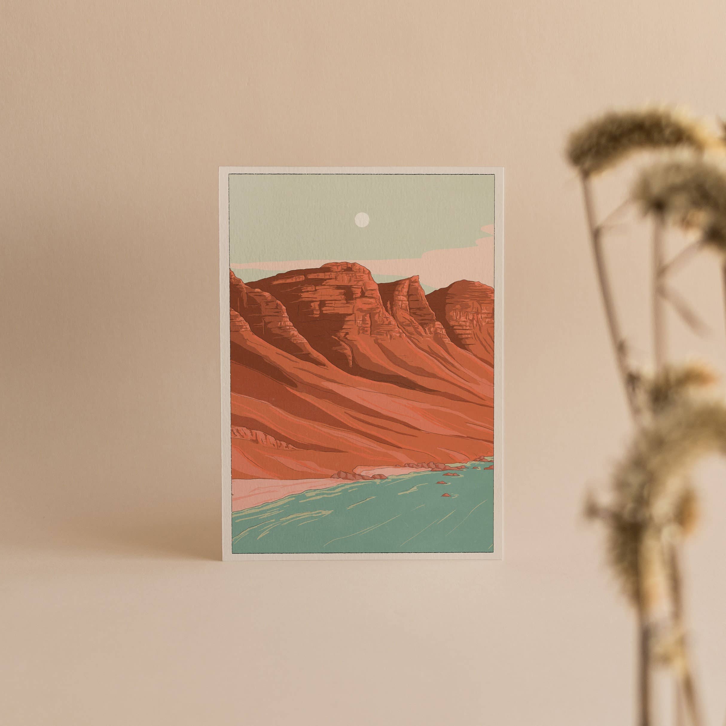 Red Cliffs Ocean Greeting Card