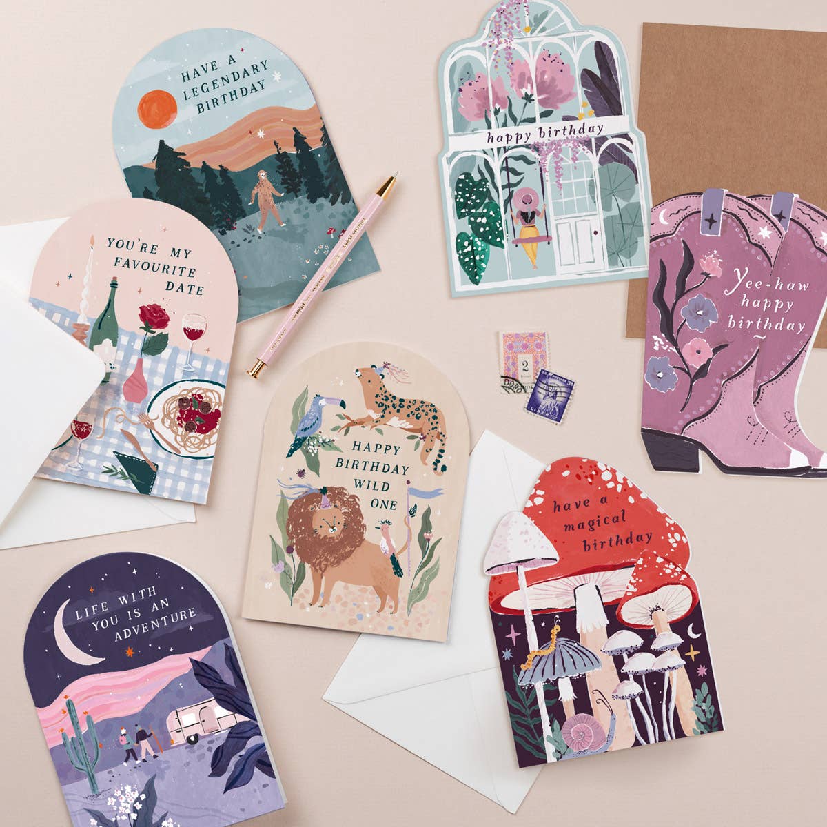 Selection Of Sister Paper Co Birthday Greeting Cards