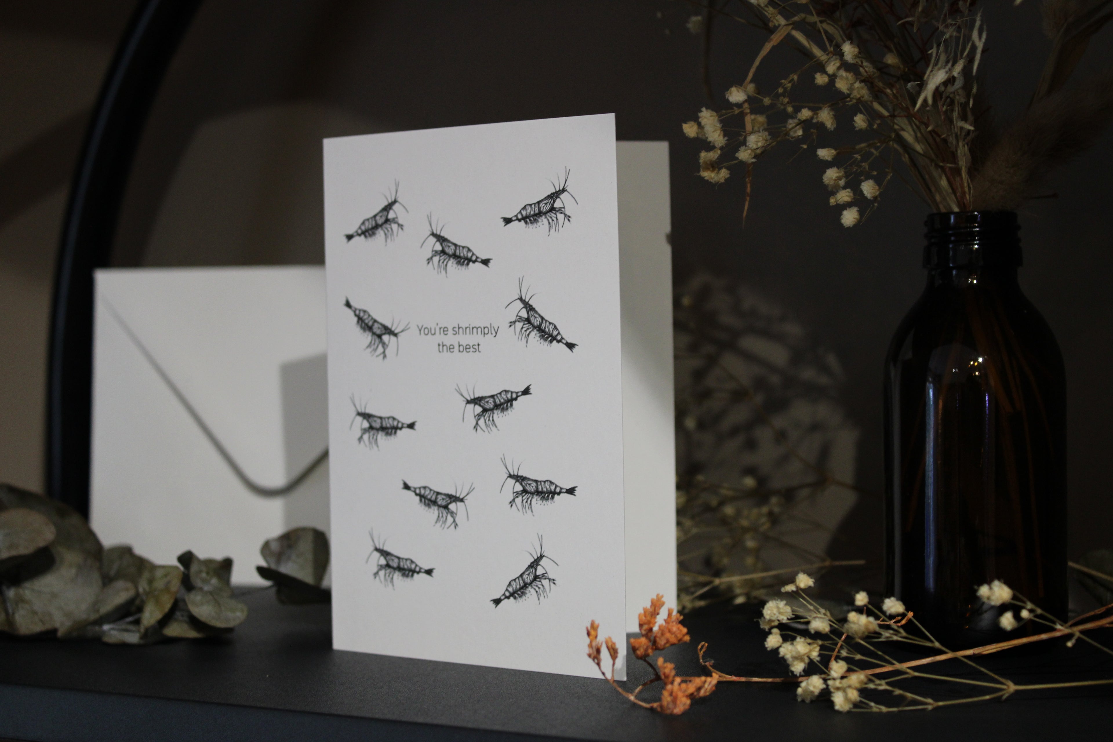 Shrimply The Best Prawn Greeting Card