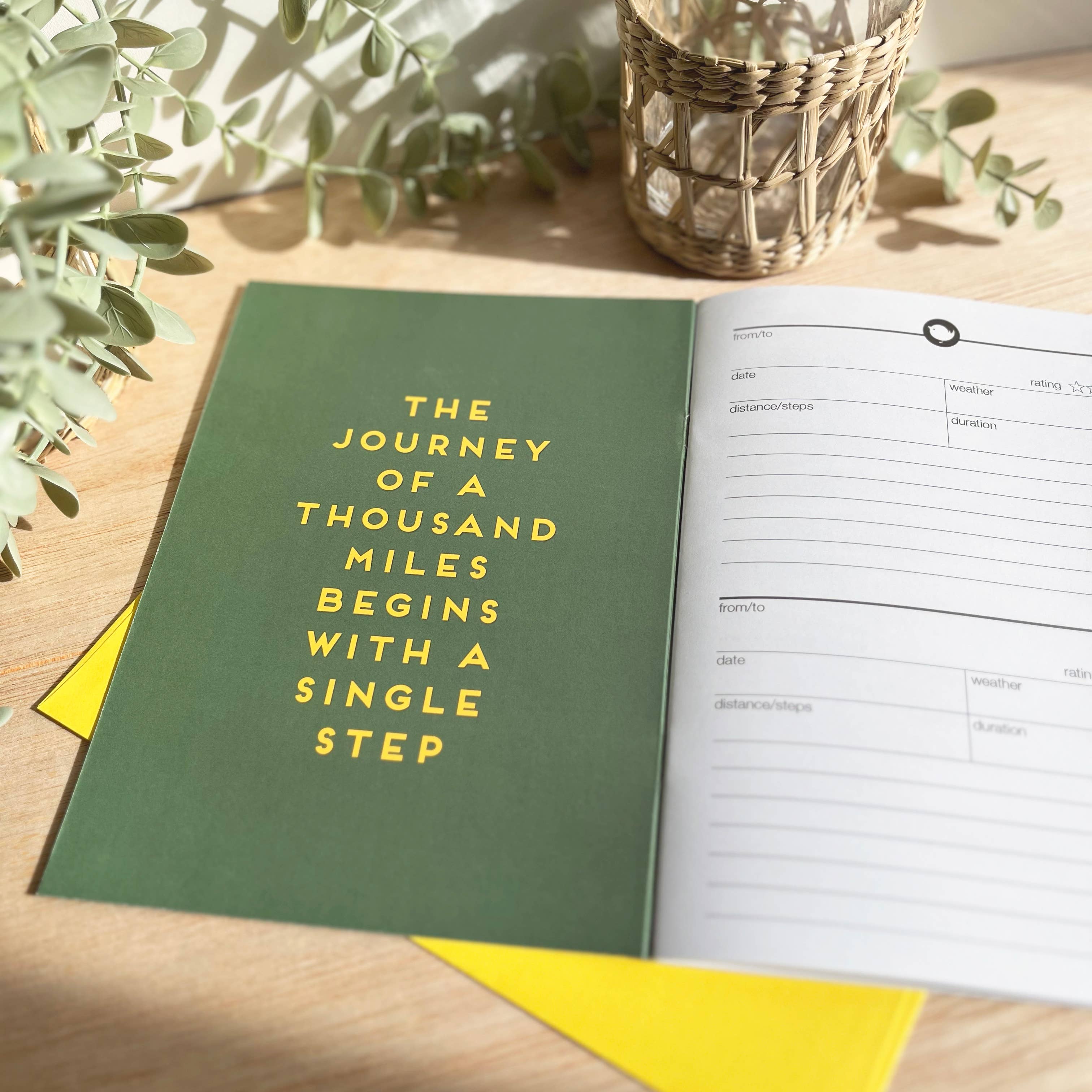 Walking Logbook Journal Floral Lighthouse Inside