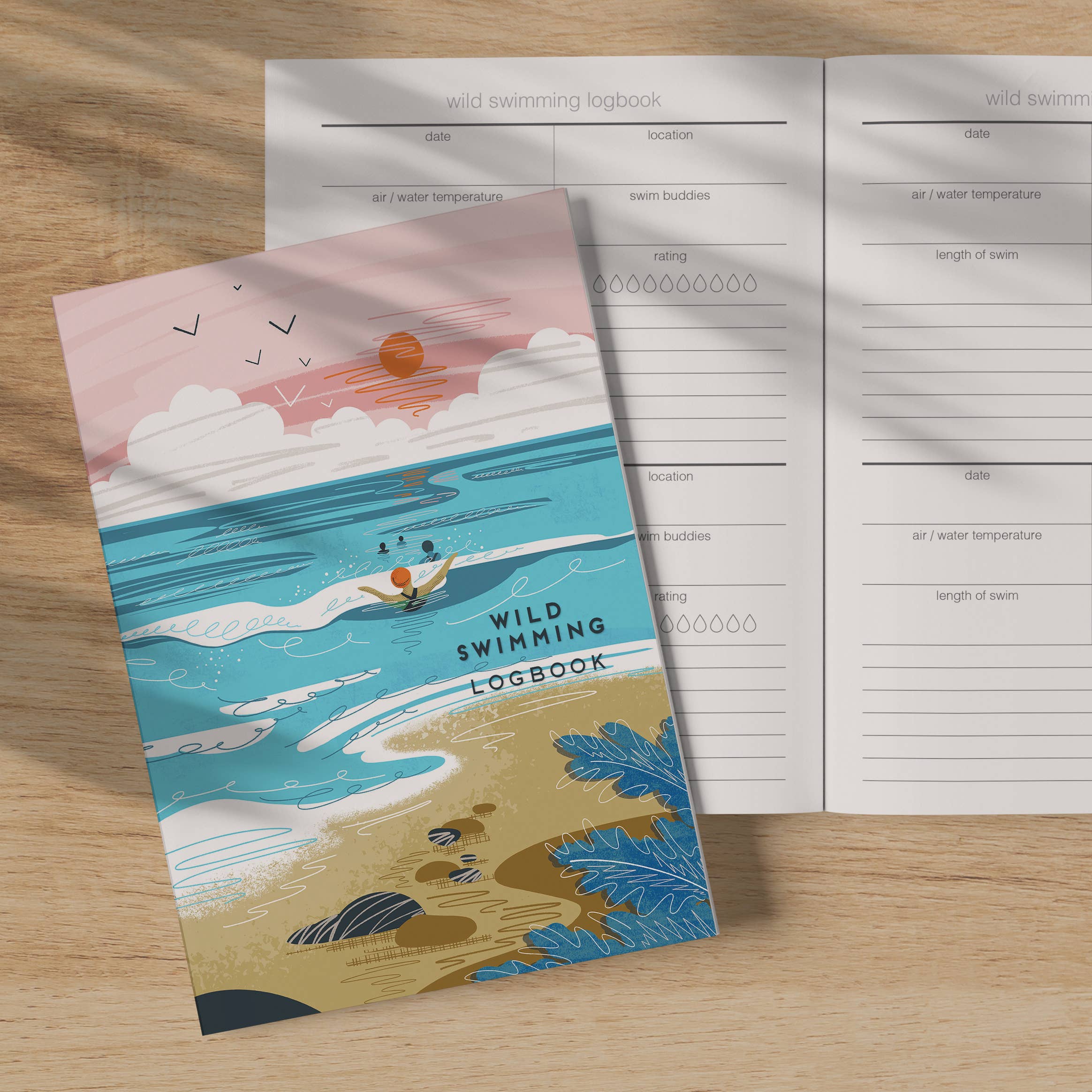 Wild Swimming Logbook Journal Sea Swimmers Beach Inside