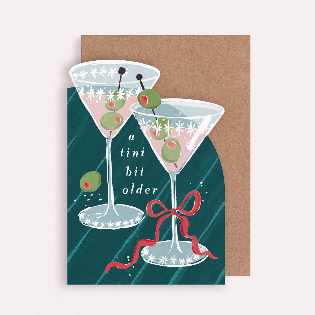 Tini Bit Older Martini Glass Cocktail Birthday Card