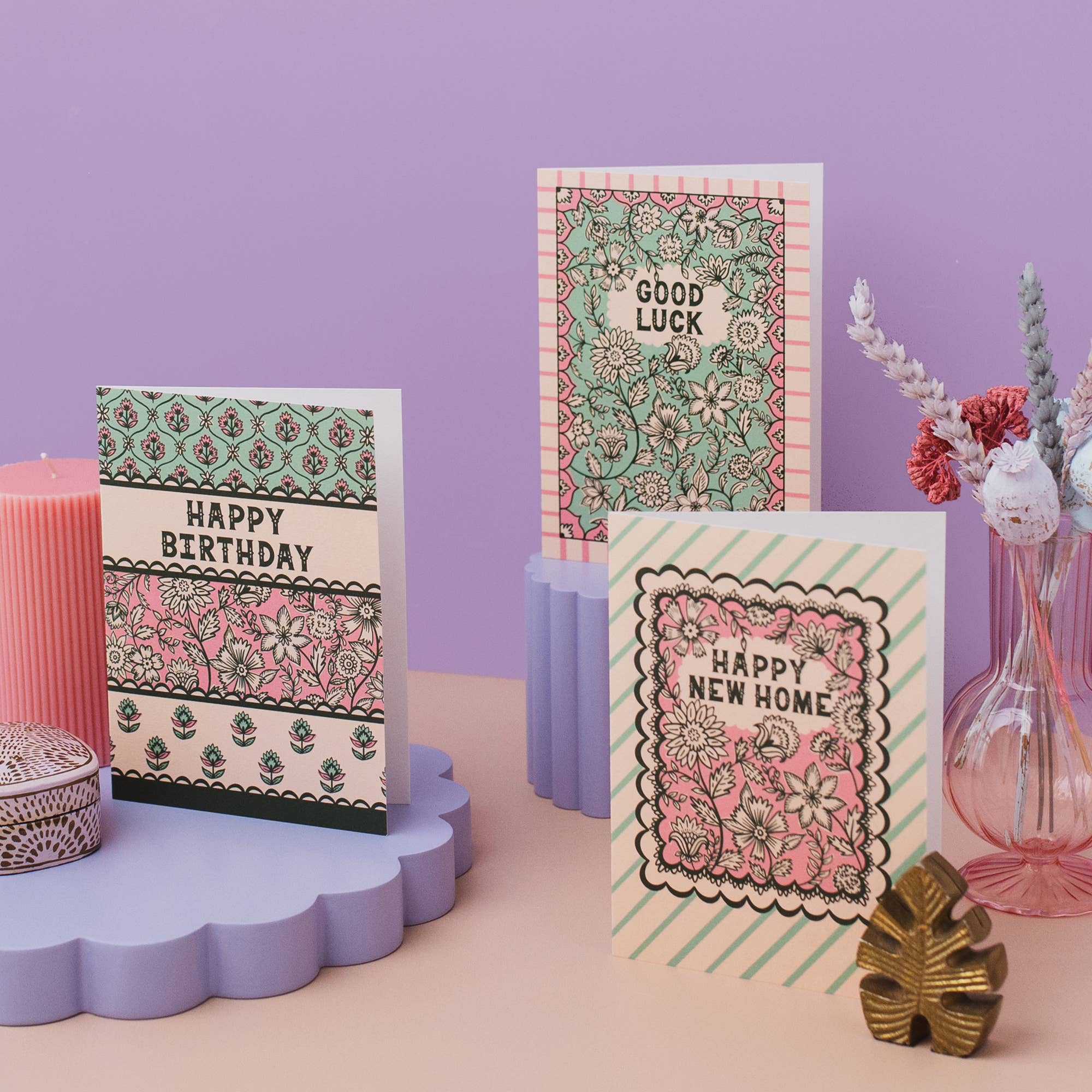 Lilac Floral Wedding Day Card