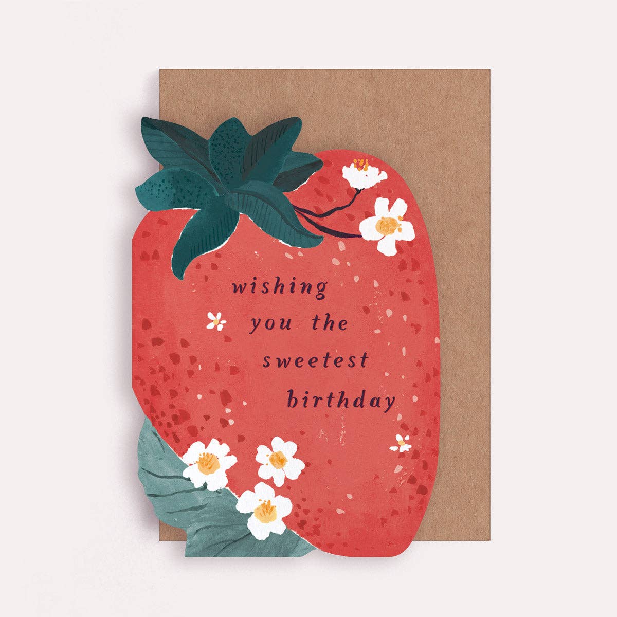 Strawberry Shaped Sweetest Birthday Card