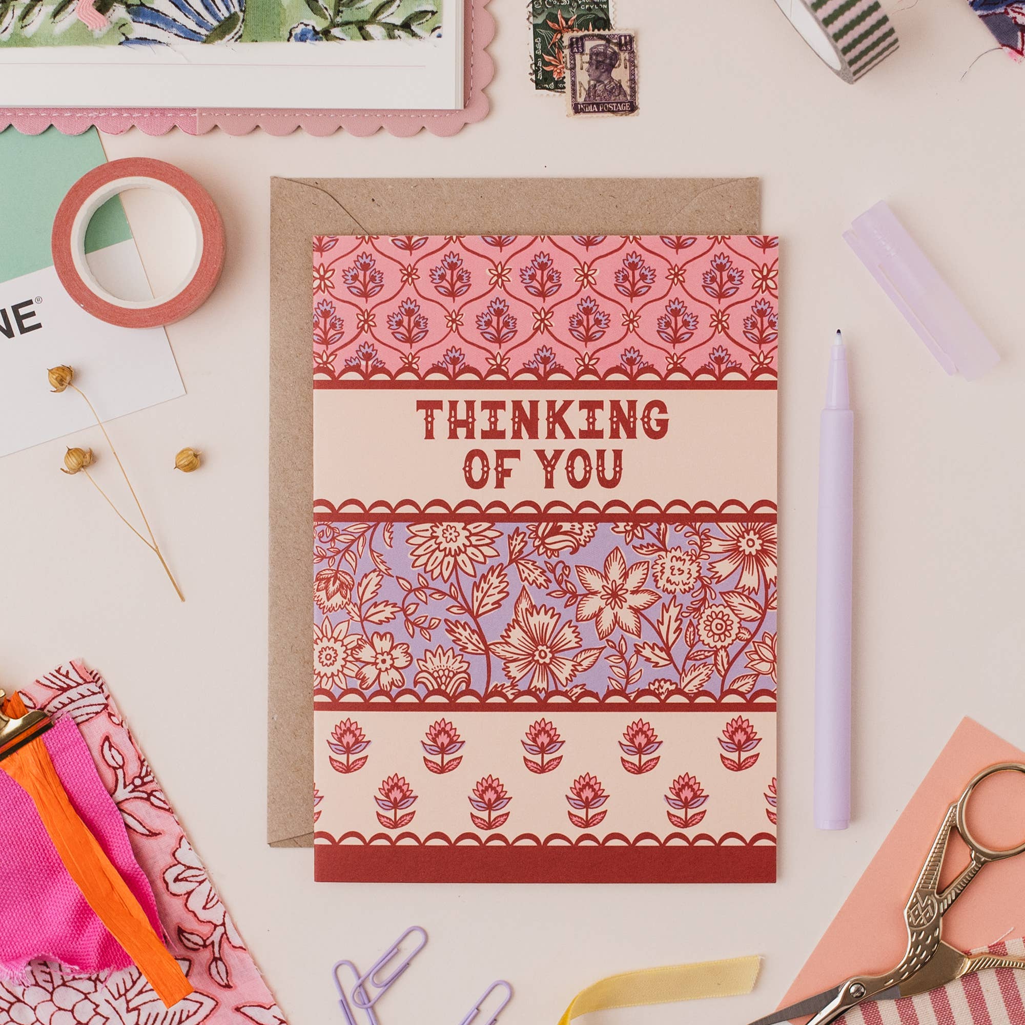 Thinking Of You Floral Greeting Card