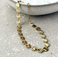 Textured Sunburst Disc Necklace - PVD Gold Plated