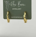 Dimpled Huggie Hoop Earrings - PVD Gold Plated