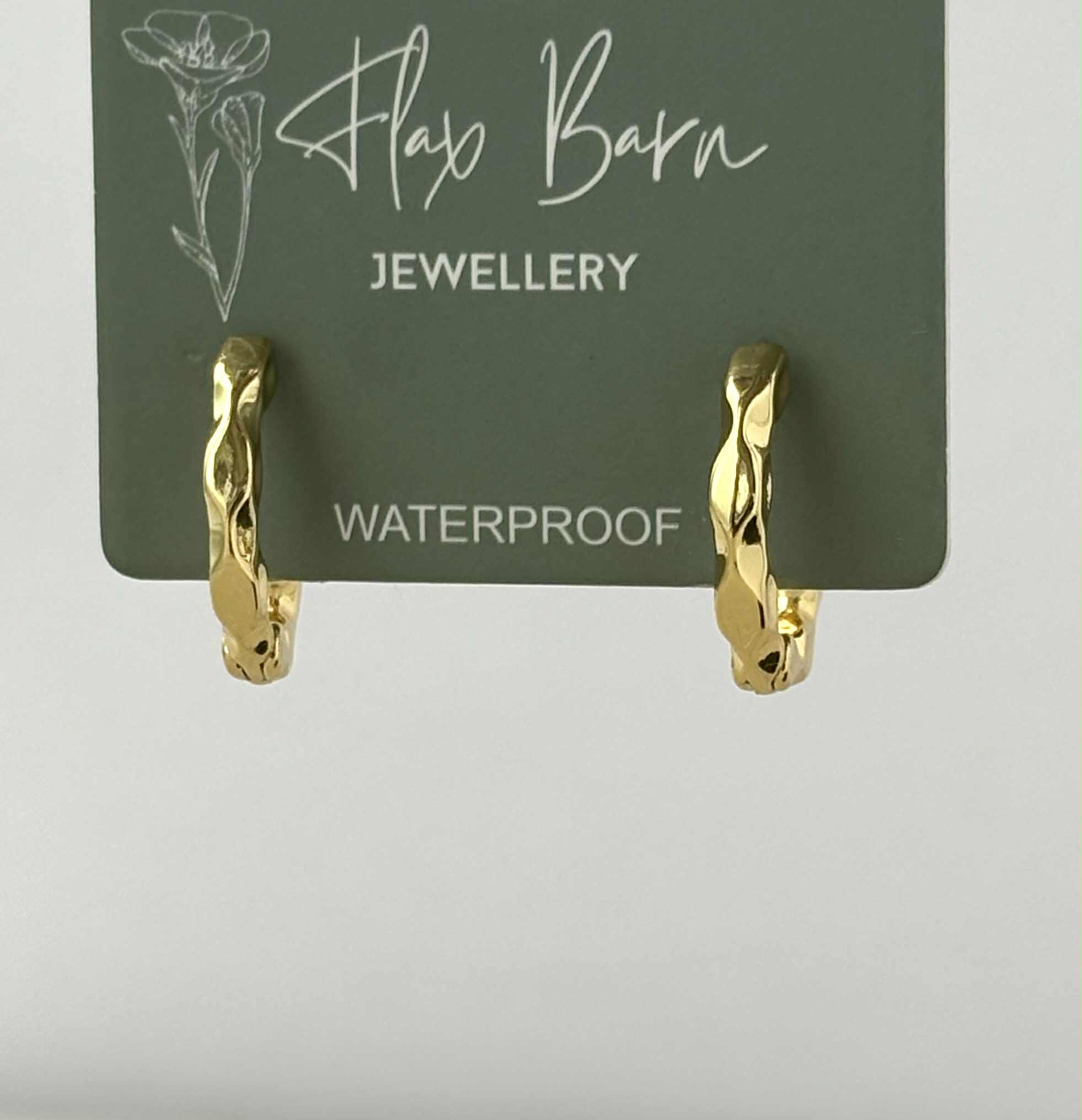 Dimpled Huggie Hoop Earrings - PVD Gold Plated