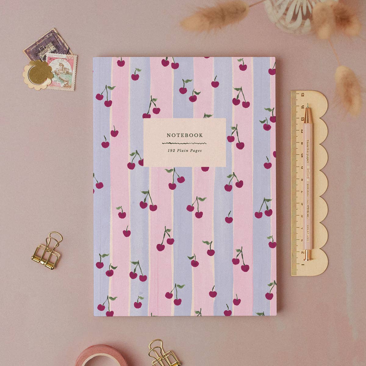 Lilac & Pink Cherries Notebook