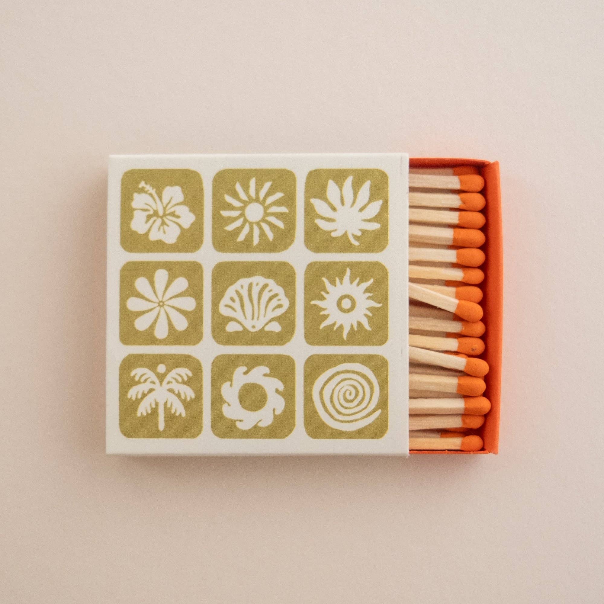 Mini Olive Green Tropical Icons Matchbox