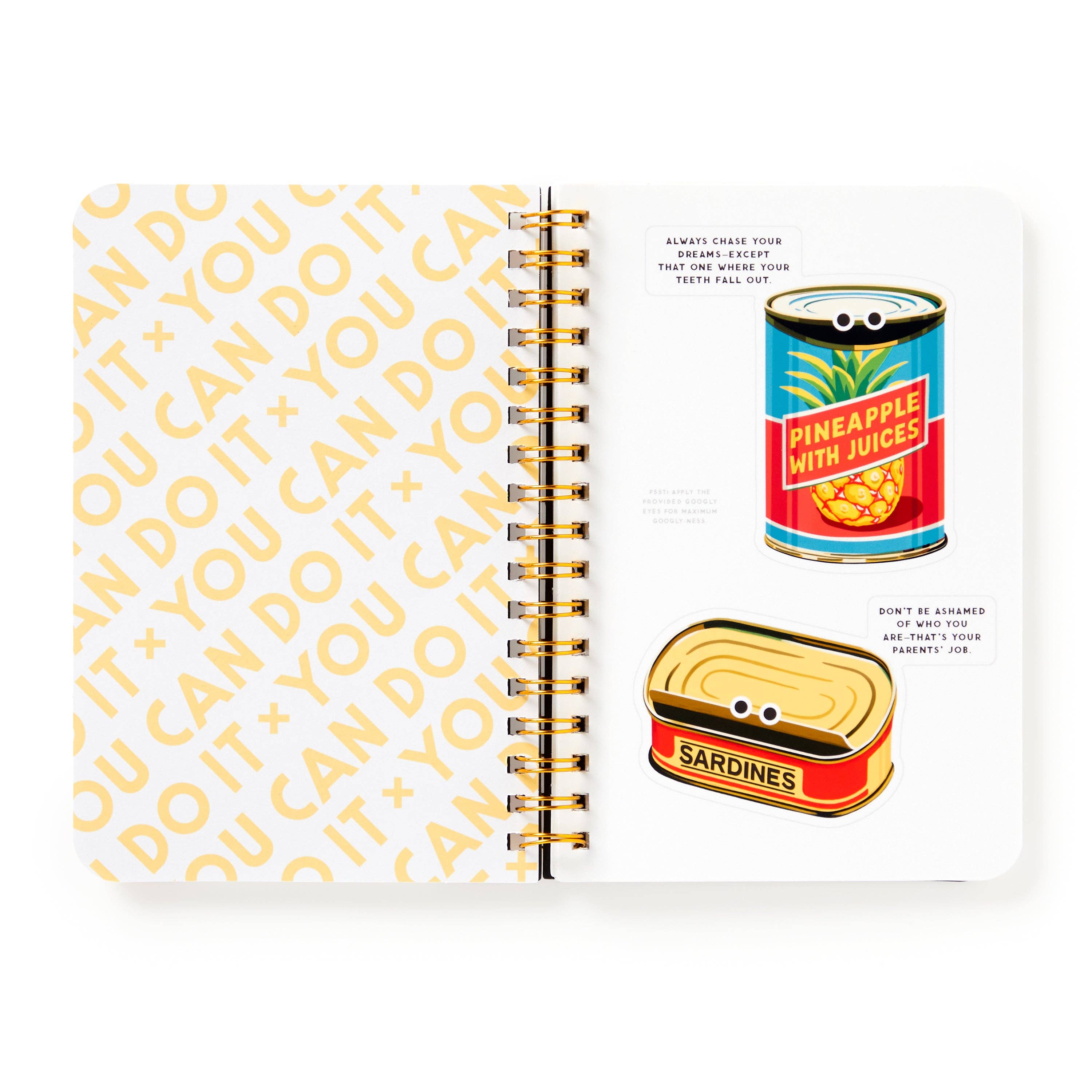 "You Can Do It" - Tin Can & Googly Eyes Sticker Book