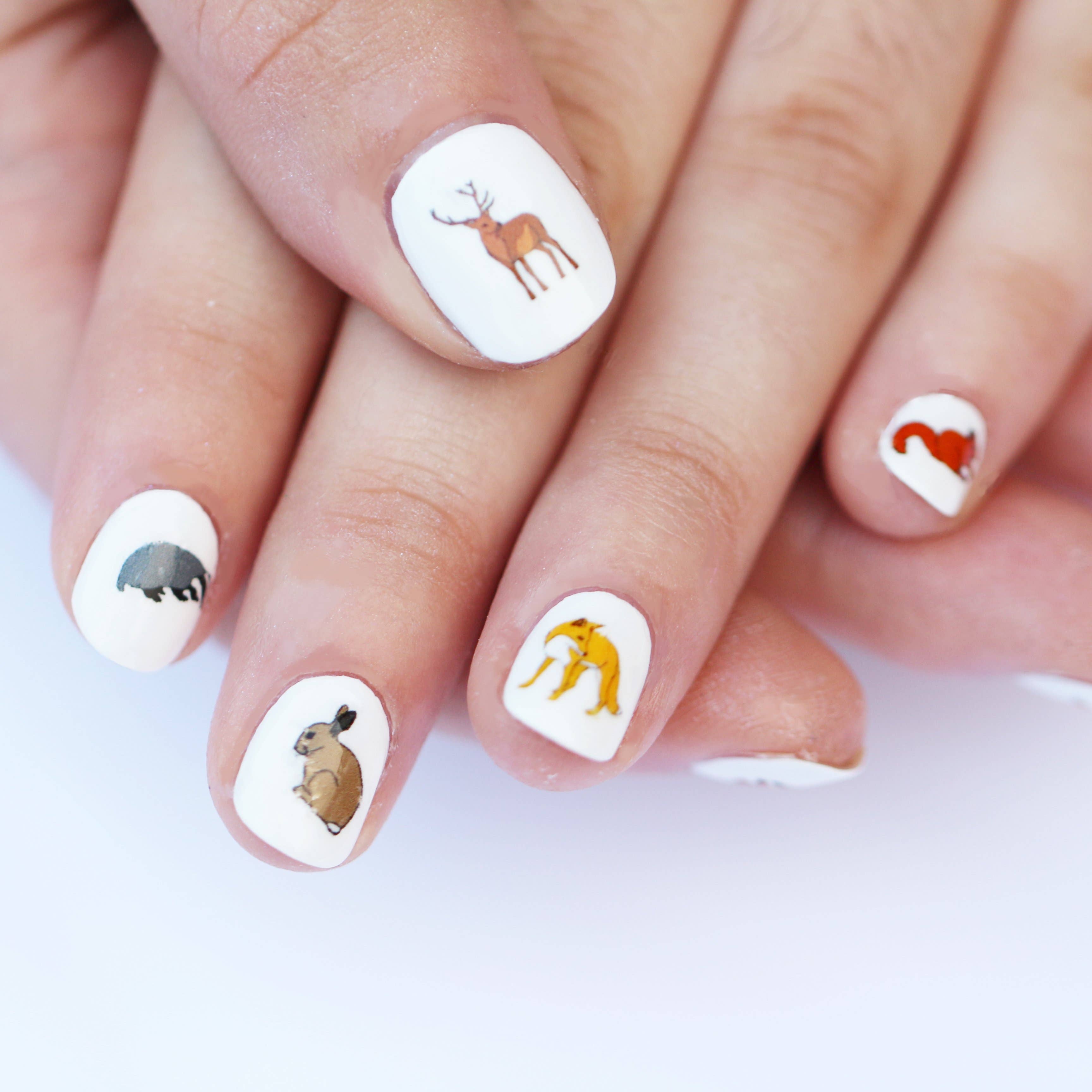 Woodland Animals Nail Art Transfers