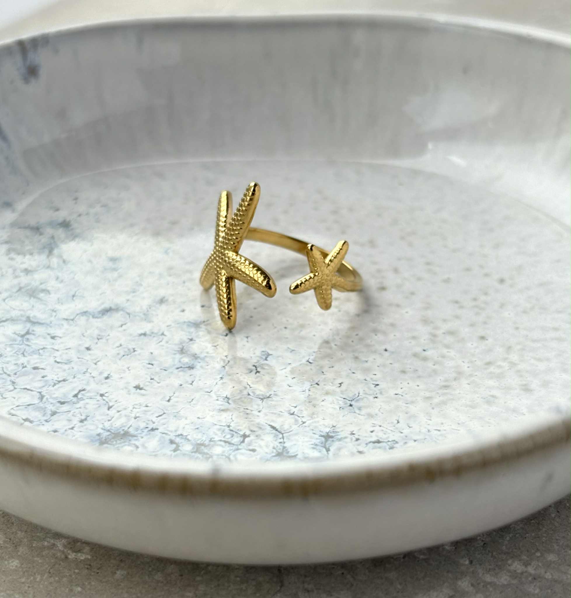 Starfish Adjustable Ring - PVD Gold Plated