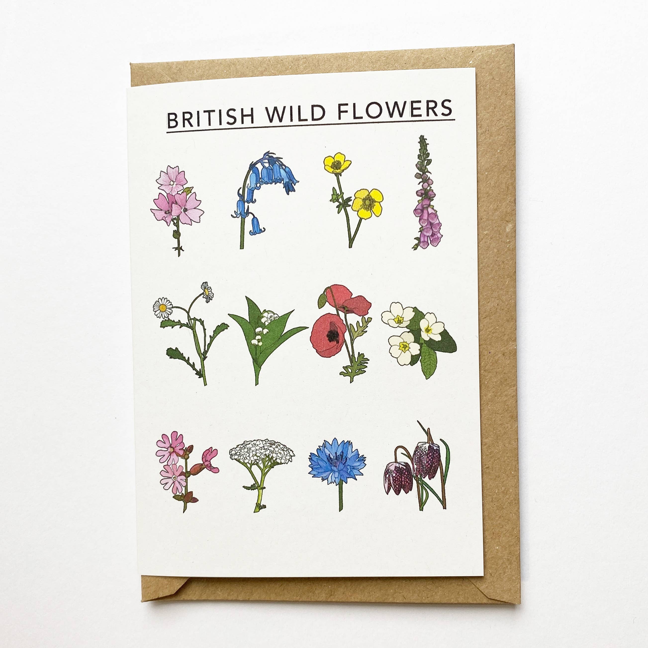 British Wildflowers Greeting Card