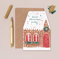 Gingerbread House Shaped Christmas Greeting Card