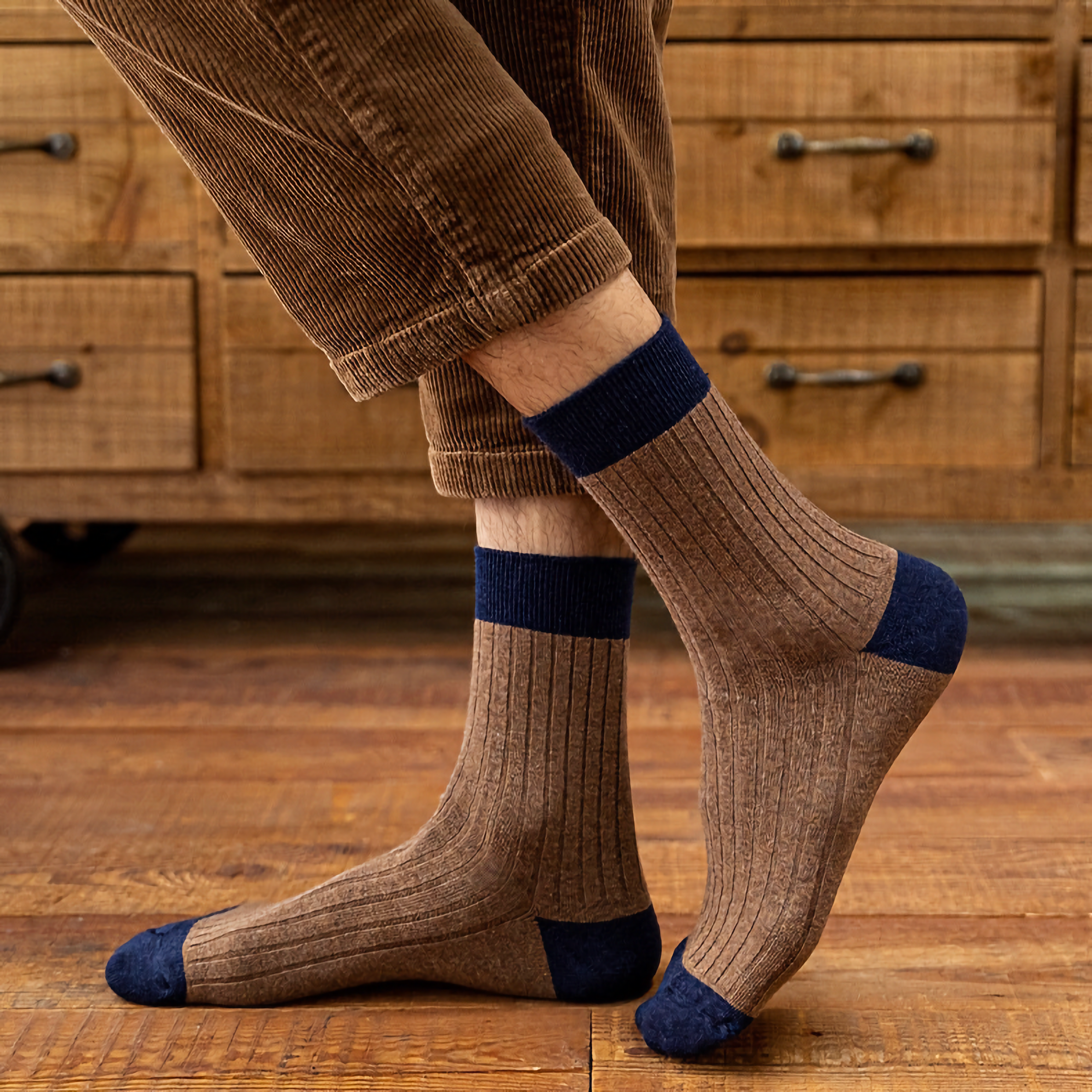 Men's Colour Block Rib Socks
