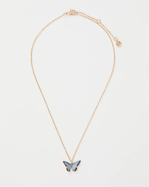 Blue Butterfly Necklace