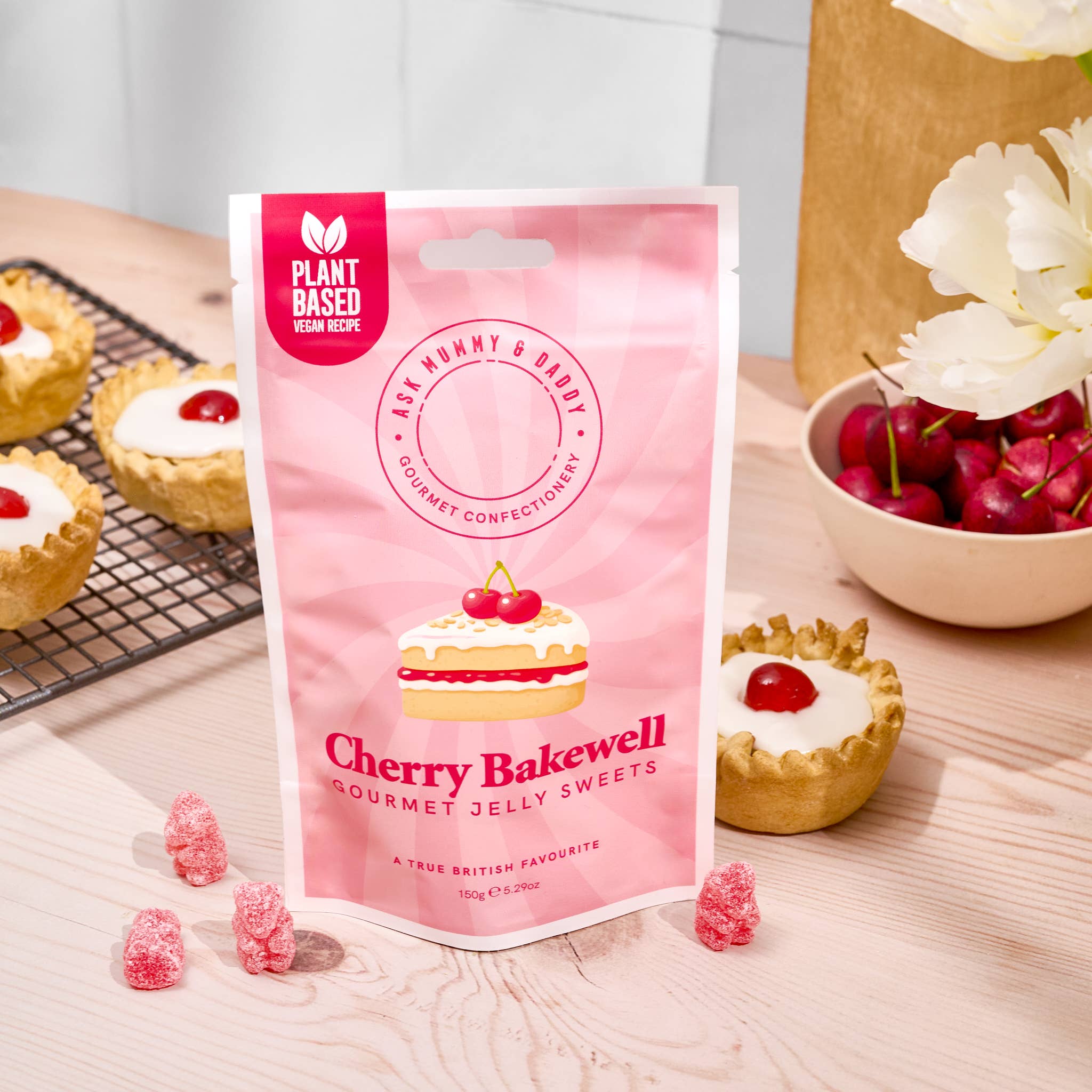 Cherry Bakewell Flavoured Gummy Sweets