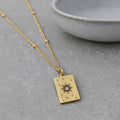 Gold Sun Charm Pendant Necklace