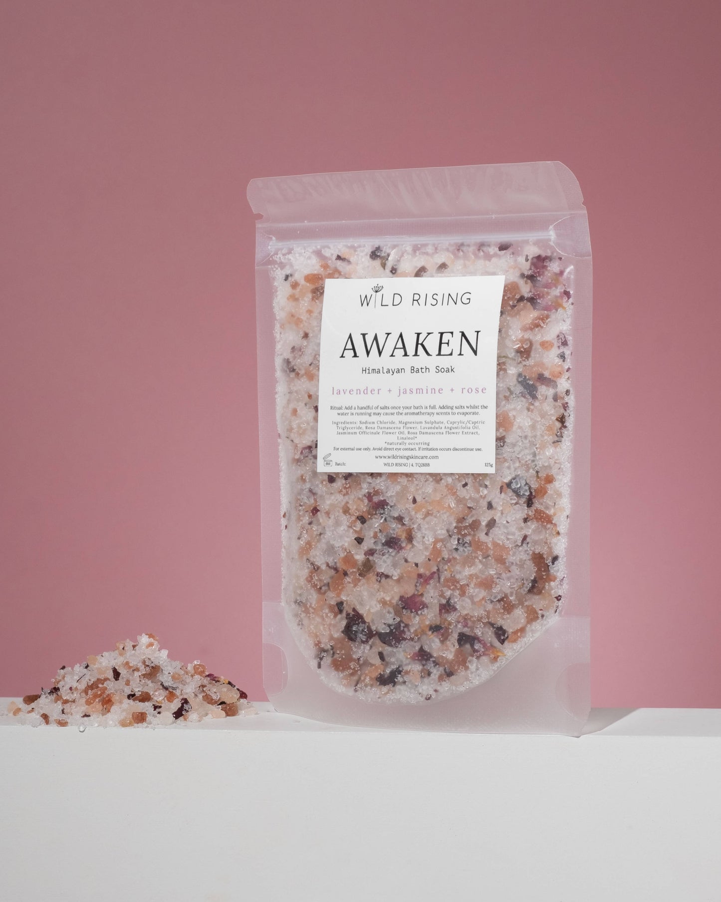 Awaken - Lavender, Jasmine and Rose Bath Salts 125g Pouch