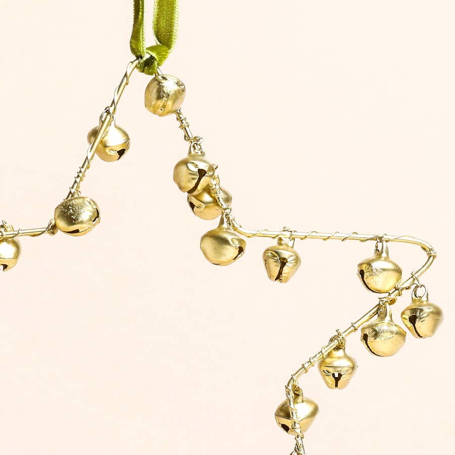 Gold Bells Star Hanging Christmas Tree Decoration