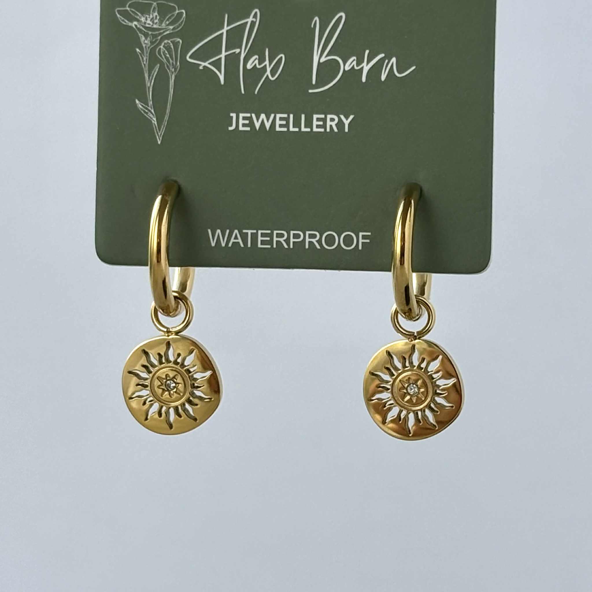 Sunshine Disc Huggie Earrings