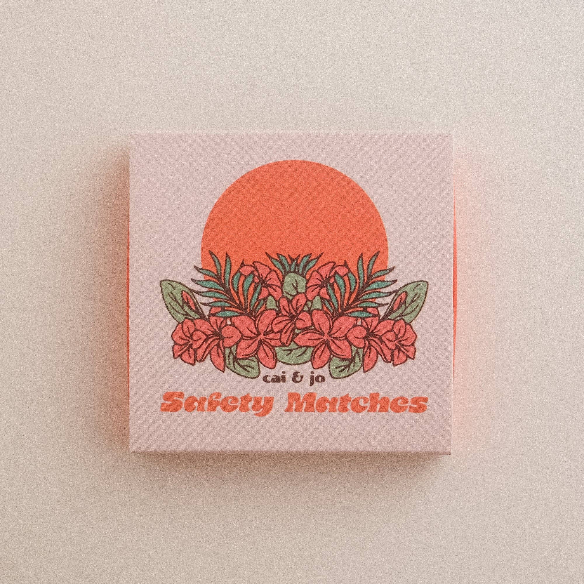 Mini Orange Sun & Tropical Florals Matchbox