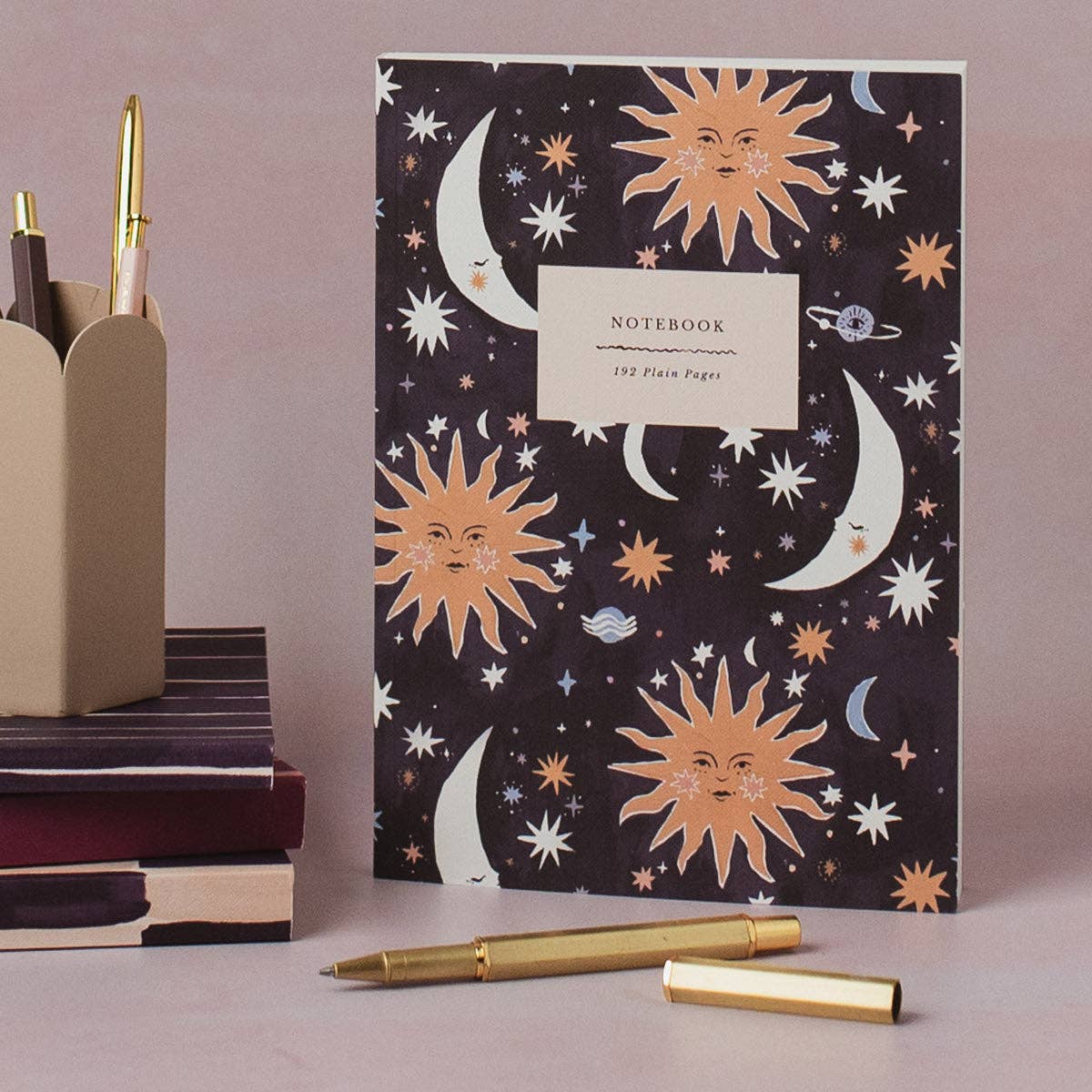 Navy Celestial Moon & Sun Notebook