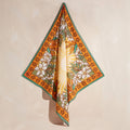 Sun & Flowers Cotton Bandana - Orange/Green/Yellow