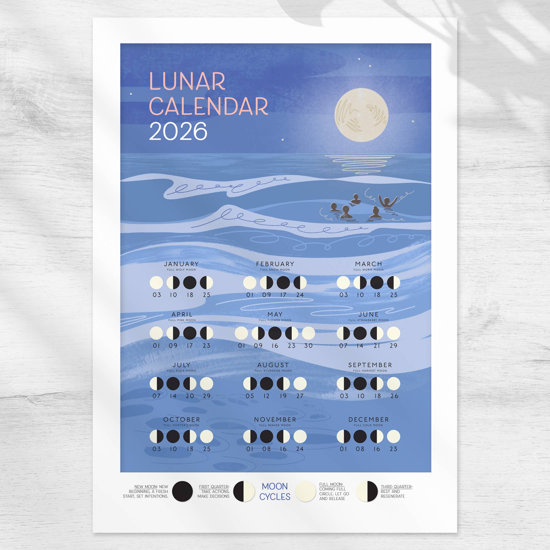 Lunar Calendar 2026 - A3 Poster